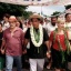 Oscar Temaru en tête de la manifestation contre la reprise des essais à Moruroa de Papeete en 1995.